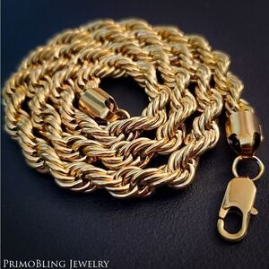 Gold 8mm Stainless Steel Rope Necklace